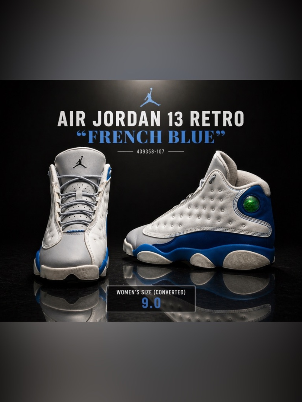 Air Jordan 13 French Blue 2017 White Blue Youth 7.5Y / Women’s 9